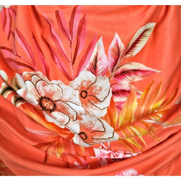 Womens Med Floral One Piece Swimsuit Ruffle Sleeves & Cutout Design V Neck Wrap - Picture 9 of 10